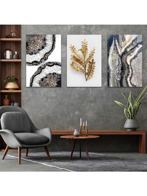 Kolaj Çizim 3'lü Mdf Tablo Set