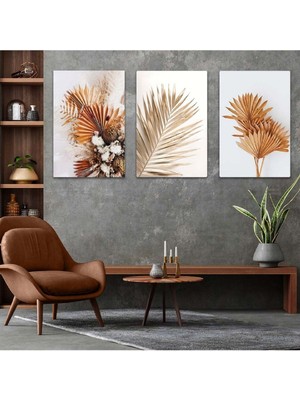 Çiçek 3'lü Mdf Tablo Set