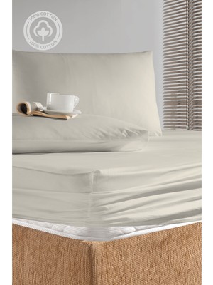 Cemeteks Firuze %100 Pamuk Doğal Tek Kişilik Ranforce Kumaş Lastikli Çarşaf + Yastık Kılıfı Seti /100X200/120X200/ 30CM Yükseklik