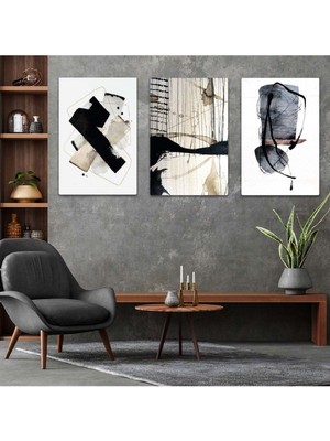 Kolaj Çizim3'lü Mdf Tablo Set