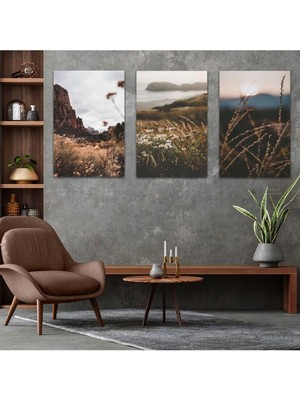 Manzara 3'lü Mdf Tablo Set