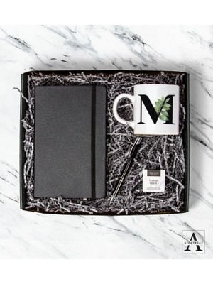 Kişiye Özel Baskılı Kupa - Defter - Metal Kalem - Turkish Black Tea Hediye Seti