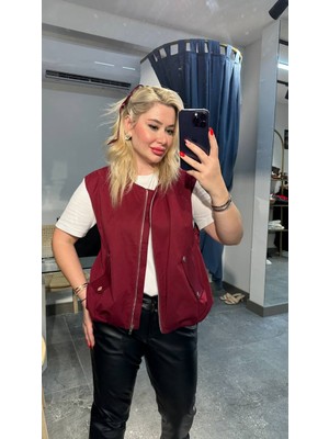 glam Bordo Bomber Ceket