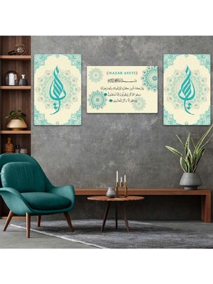 Üçlü Mdf Nazar Ayeti Tablo Seti