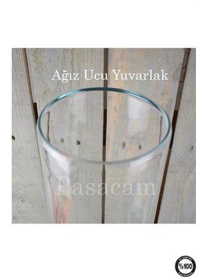 Paşabahçe Silindir Cam Vazo 30  cm  Yükseklik 19  cm  Genişlik El Imalatıdır