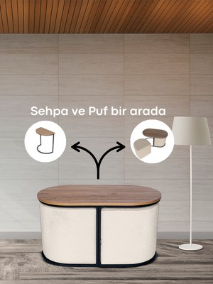 Gazzini Furniture Evo Fonksiyonel Sehpalı Puf