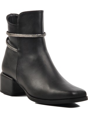 Ayakmod Siyah Cilt Kadın Bot