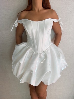 Balon Etekli Korseli Mezuniyet After Party Elbisesi