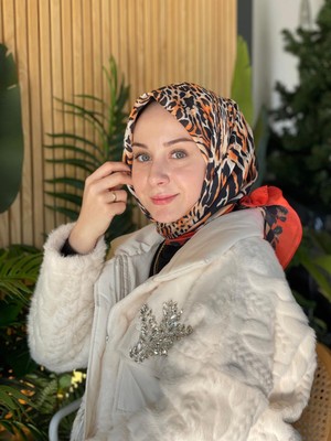 Loryan Scarf Orange Loryan Scarf Diamond Leopar Eşarp