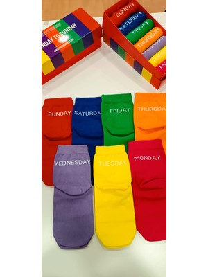 Cozzy Socks Unisex 7'li Unisex Haftalık Çorap Seti Hediyeli Kutulu