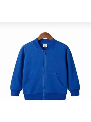 Kids Face Özel Tasarım Kolej Yaka Tam Fermuarlı Şardonlu Kışlık Erkek Çocuk Ceket-Sweatshırt