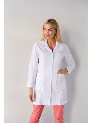Kadın Doktor Önlüğü,ara Boy Model,gömlek Yaka,öğretmen Önlüğü,