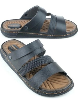 Yazlık Ortopedik Taban Bantlı Günlük Sandalet Erkek Terlik