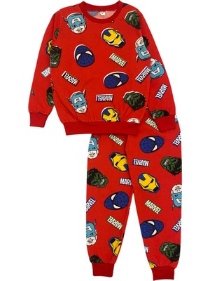 Erkek Çocuk Iki Iplik Pamuklu Şardonlu Marvel Desen Pijama Takımı