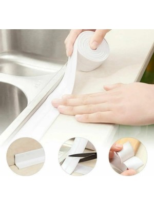 Lotus 3 Metre Banyo Küvet Mutfak Lavabo Su Sızdırmaz Bant Su Geçirmez Kenar Bandı Sızdırmazlık Tamir Beyaz