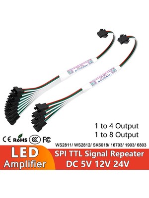 Hazar LED 4'lü Pixel Çoklayıcı Amplifier WS2811-WS2812B Piksel Şerit Bağlantı Adaptör Çoğaltıcı Dağıtıcı Birleştirici Kablo 5-24V