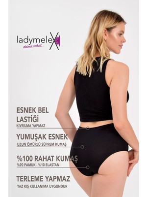 Ladymelex Külot, Yüksek Bel Külot, 5 Adet Lacivert, Yüksek Bel Külot, %100 Yumuşak Kumaş