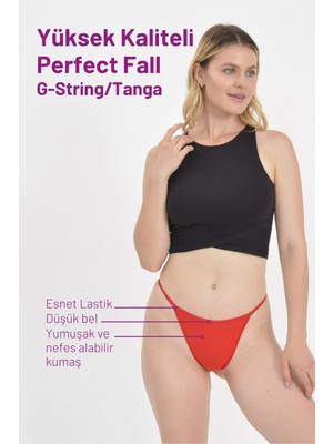 Ladymelex Kadın Tanga, Perfect Fall G String 7 Adet Tanga Külot, Bordo Vizon Lacivert Siyah Beyaz Ten Gri, %100 Yumuşak Kumaş