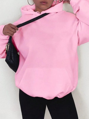 Yeni Sezon Içi Şardonlu 3 Iplik Unisex Kapüşonlu Sweatshirt