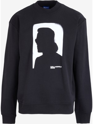 Karl Lagerfeld Bisiklet Yaka Siyah Erkek Sweatshırt 245D1807_KLJ Regular Karl Sweat