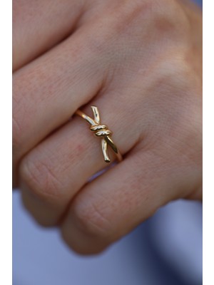 Yenigün Kuyumculuk 14 Ayar Altın Ince Aşk ve Şans Düğümü Yüzük