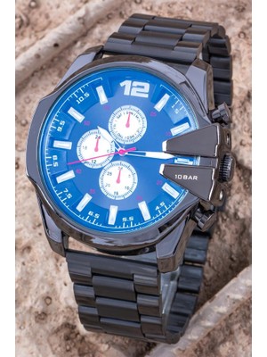 Seniori Siyah Çelik Kordon Quartz Business Erkek Saati - Modern ve Şık Tasarım - Model ST-304378