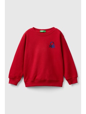 Erkek Çocuk Bisiklet Yaka Sweatshirt - Kırmızı