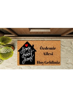 P Parla Kapı Önü Paspası Kişiye Özel Yazı Yazılır Koko Model Home Sweet Home PK-1574