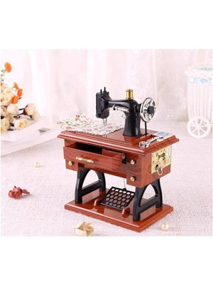 Dikiş Makinesi Tasarımlı Hareketli Müzik Kutusu