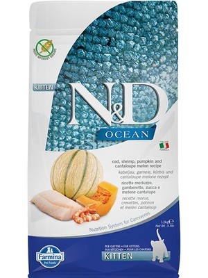 N&d Ocean Morina Balık Karides ve Kavunlu Yavru Kedi Maması 1.5 kg