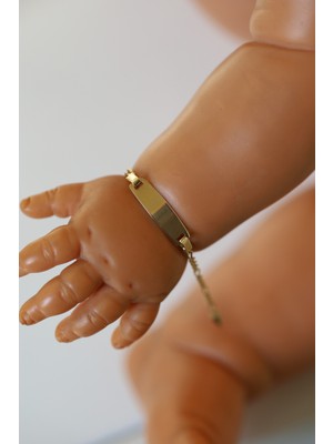 Yenigün Kuyumculuk 14 Ayar Altın Figaro Zincirde Çocuk Künyesi