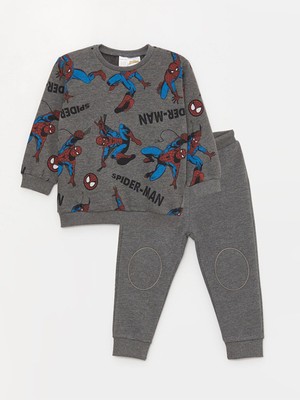 Bisiklet Yaka Uzun Kollu Spiderman Baskılı Erkek Bebek Sweatshirt ve Eşofman Alt 2'li TAKIM_8684136252933_2-3 Yaş