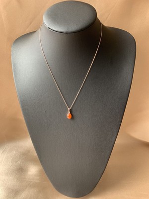 Turuncu Akik (Carnelian) Rose Gold Kolye