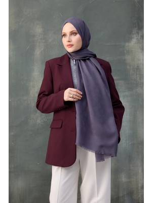 İpekhan Dalga Desen Pamuk Jakar Şal Füme 8010-05