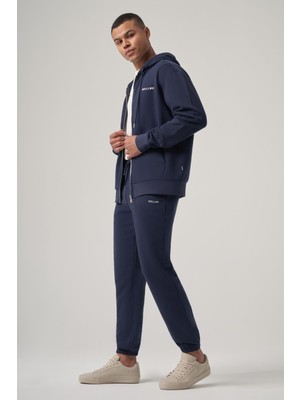 Than Lacivert Nakış Detaylı Relaxed Fit Jogger