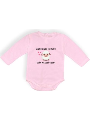 Mnk Baby & Kids Annesinin Kuzusu Neşesi Geldi Baskılı Bebek Body Zıbın Çıtçıtlı Badi