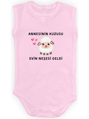 Mnk Baby & Kids Annesinin Kuzusu Neşesi Geldi Baskılı Bebek Body Zıbın Çıtçıtlı Badi
