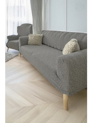 Baqdo Jakarlı Çubuk, Düz Desen 3+3+1+1 Lastikli Koltuk ,kanepe ,çekyat Örtüsü ,kılıfı Esnekli 3311 Takımı