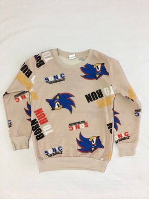 Arya Nisa Kids Erkek Çocuk Pamuklu Şardonlu Sütlü Kahve Sonic Desenli Uzun Kollu Kışlık Pijama Takımı