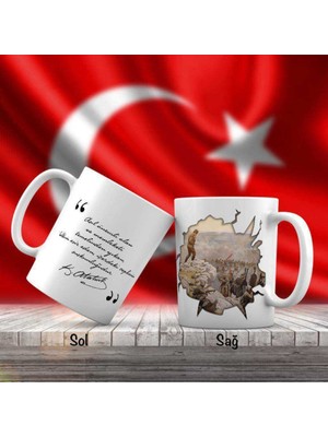 Asilmeydan Asil Hediyelik Afyon Kocatepe Cephesi - Mustafa Kemal Atatürk - Atatürk'ün Sözleri -Kupa Bardak
