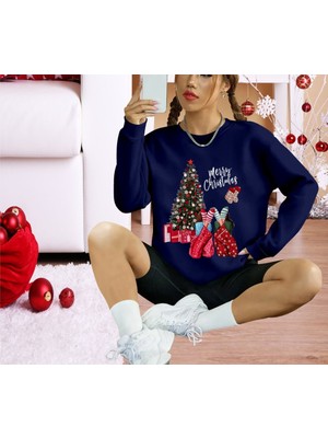 Passense Kadın Yılbaşı Özel Uzun Kollu Bisiklet Yaka Viskon Iki Iplik Bluz