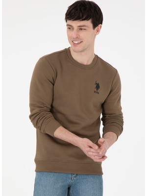 U.s. Polo Assn. Klasik Yaka Haki Erkek Sweatshırt G081SZ082.000.1963478