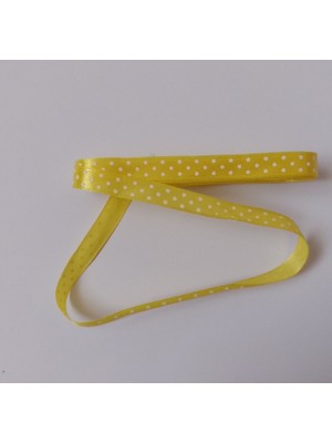 Nazarone Sarı Beyaz Puantiyeli 10 mm 10 metre Kurdela