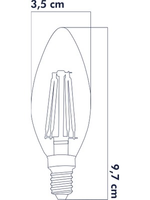 Lambam Rustik Edison Tip Flamanlı LED Ampul Gün Işığı 4W 3200K E14