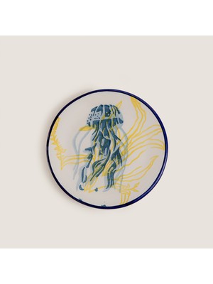 Chios Ahtapot Mini Pasta Tabağı 15 cm Mavi/beyaz