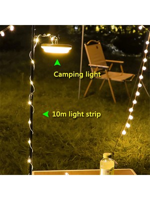 Humble LED Kamp Lamba Şeridi Atmosfer 10 M Uzunluk Ipx4 Çadır Odası Için Su Geçirmez Geri Dönüşümlü Işık Kemeri, B (Yurt Dışından)