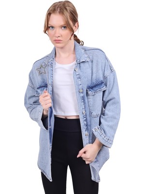 9064 Yıldız Taşlı Jean Ceket Buzkar