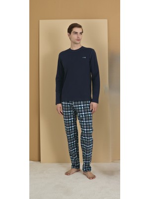Elitepoint Erkek Bisiklet Yaka Naskış Detaylı Pijama Takımı 1611