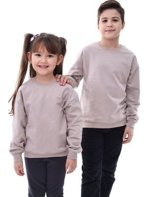 Zuzunga Basic Düz Renk Vizonfırçalı Yumuşak Pamuk Sweatshirt