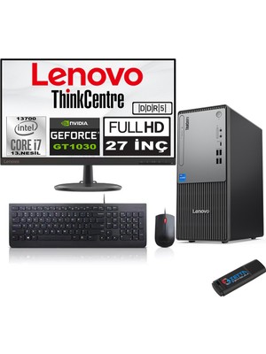 Lenovo Thinkcentre Neo 50T Gen5 Intel Core I7 13700 32GB Ddr5 4tb SSD 27 Inç Monitör Freedos Nvidia GT1030 10302712UB000LTRF15+ZETTA Flash Bellek